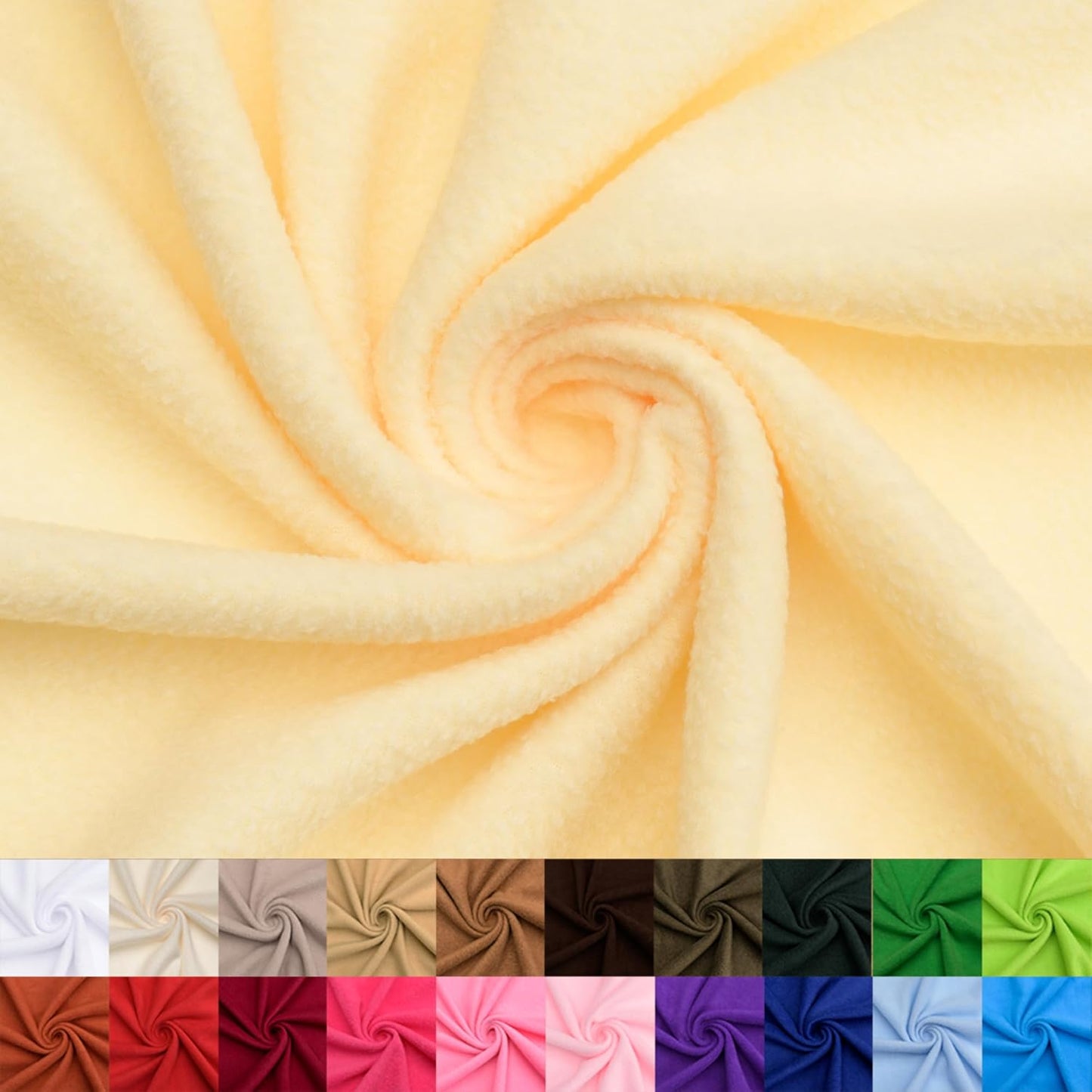 Butter Yellow Solid Fleece Fabric - 10 Yards Bolt for Sewing