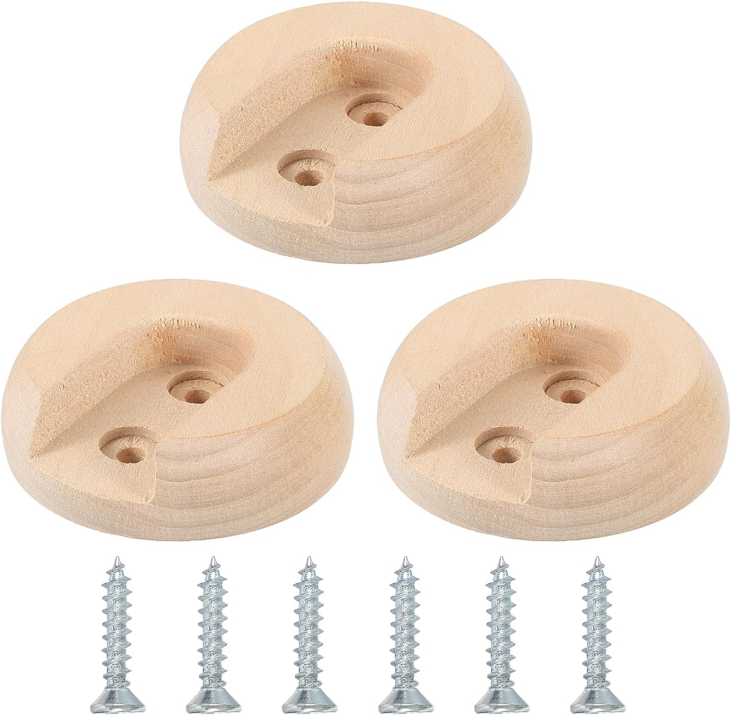 6Pcs Wooden Closet Rod Holders for 20mm Rods