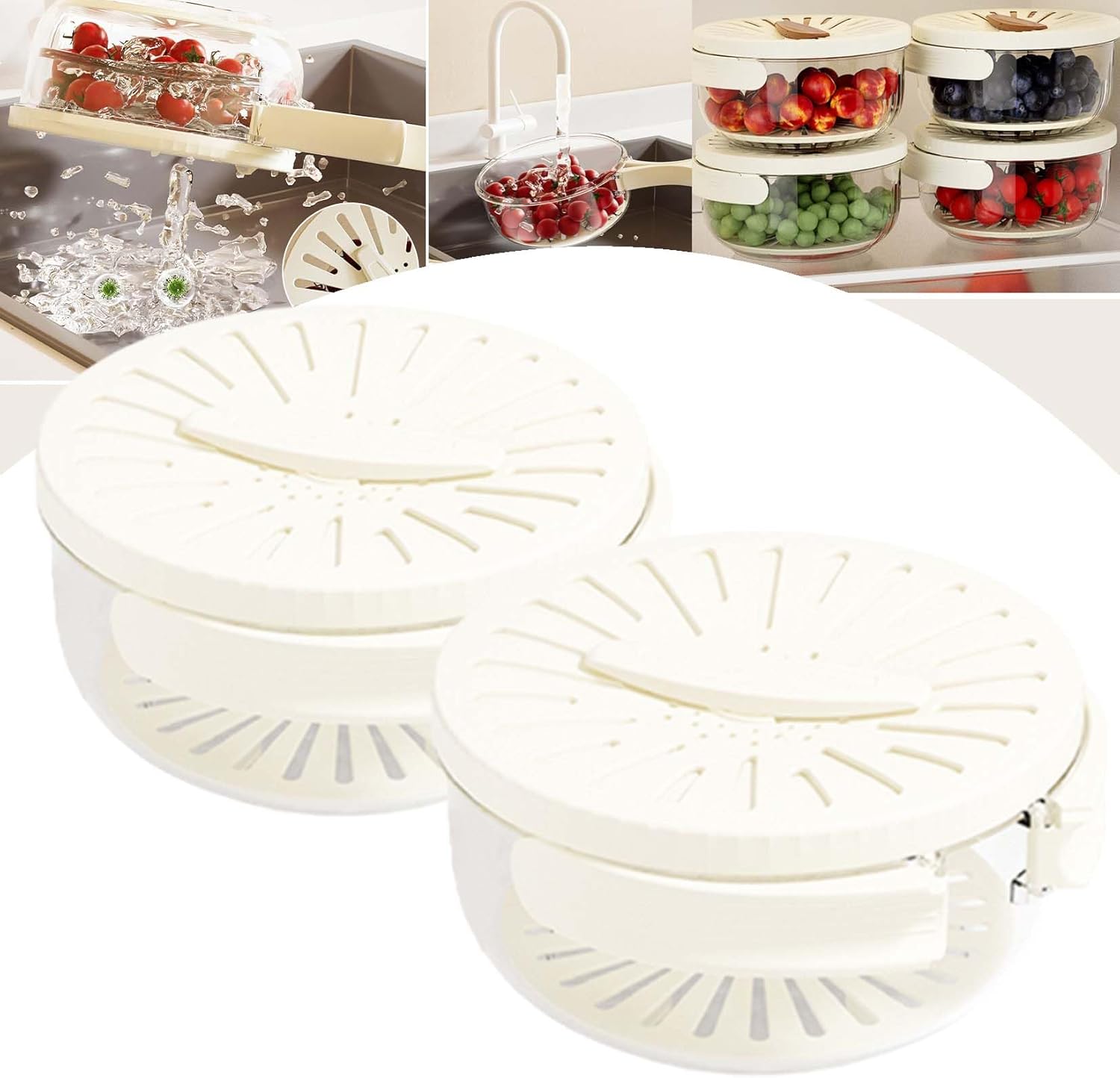 3-in-1 Fruit & Veg Wash Bowl Set by Znsjilo