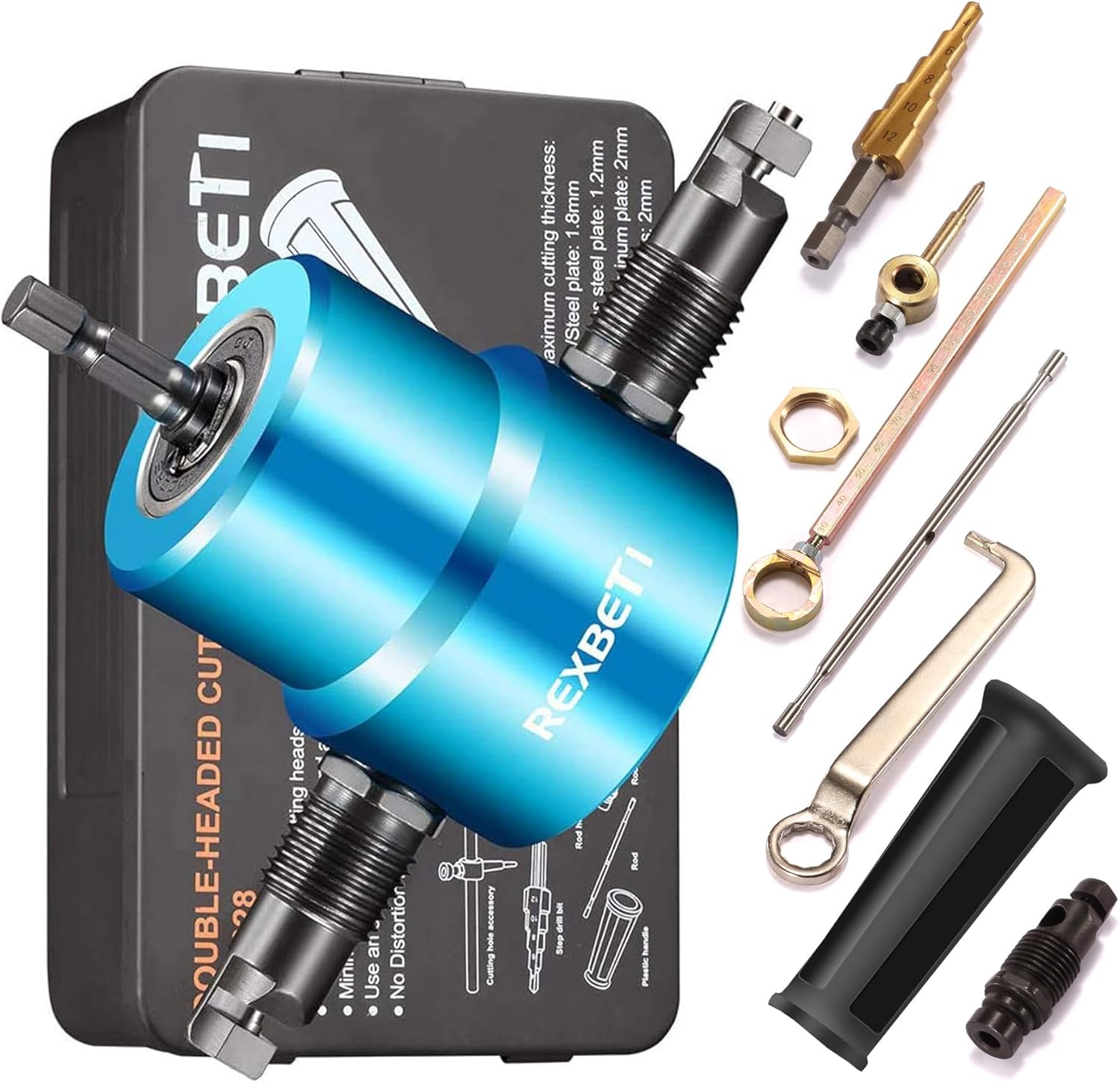 REXBETI Double Head Sheet Nibbler Cutter for Precision Cutting