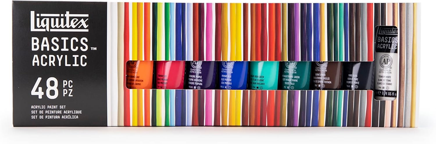 Liquitex BASICS Acrylic Paint Set: 48 x 22ml Tubes for Artists