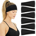 Huachi Black Buttery Soft Headbands - Non Slip Athletic Hair Bands