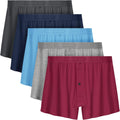 Mens Bamboo Rayon Boxer Shorts 5 Pack - Soft Breathable Comfort Men's