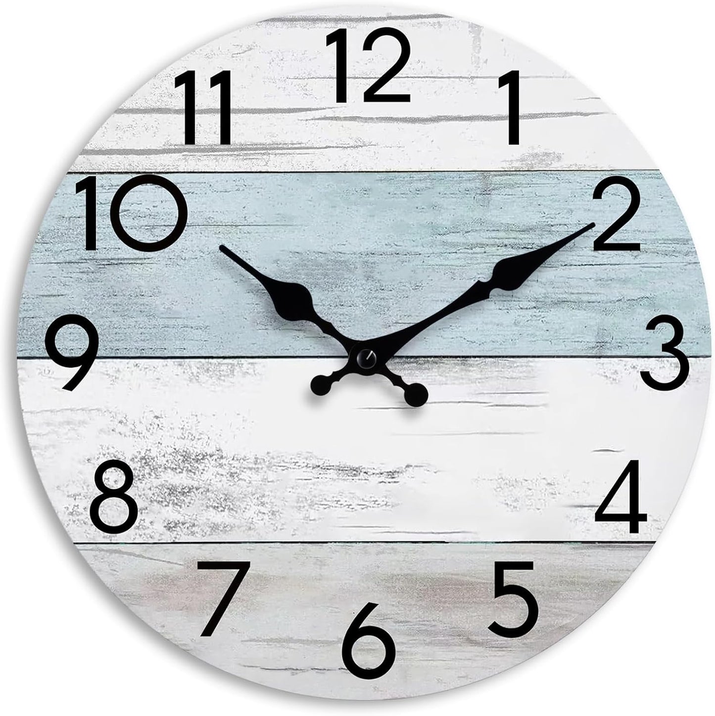 Silent Non-Ticking Wooden Wall Clock for Rustic Home Decor