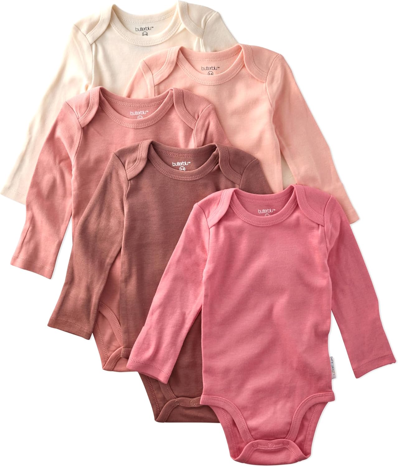 Blake 5-Pack Long Sleeve Bodysuits in Organic Cotton for Babies