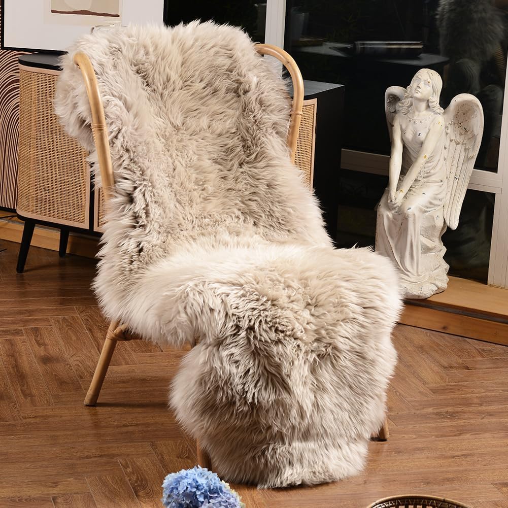 Genuine Sheepskin Area Rug for Living Room and Bedroom Decor