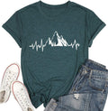 Beach Heartbeat T Shirt for Women Love Heart Graphic Tee - Casual
