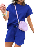 Dokotoo Women's 2 Piece Outfits Sweatsuit Casual Short Sleeve Set Top