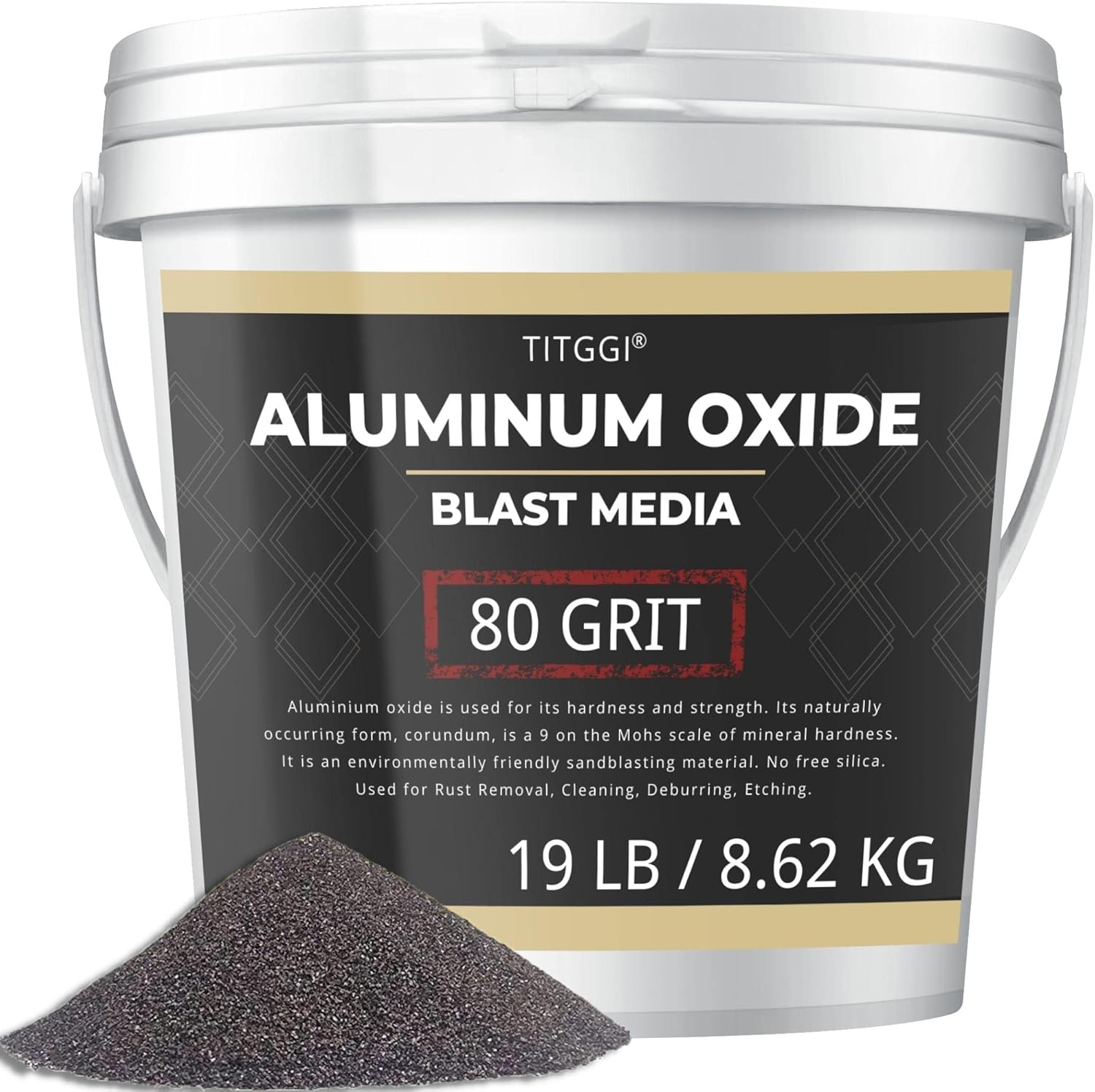 Premium #80 Grit Aluminum Oxide Blast Media for Sand Blasting