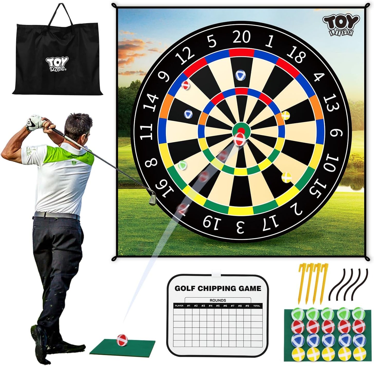 Chipping Golf Mat Set for Fun Indoor & Outdoor Play
