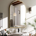 Arched Bathroom Mirror 20in x 30in - Gold Wall Mirror with Aluminum