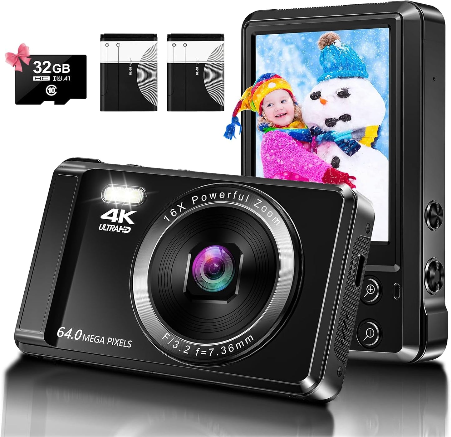 4K 64MP Digital Camera for Photography and Vlogging Fun