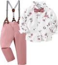 Toddler Boy Outfit Two-Piece Suit with Bowtie and Suspenders