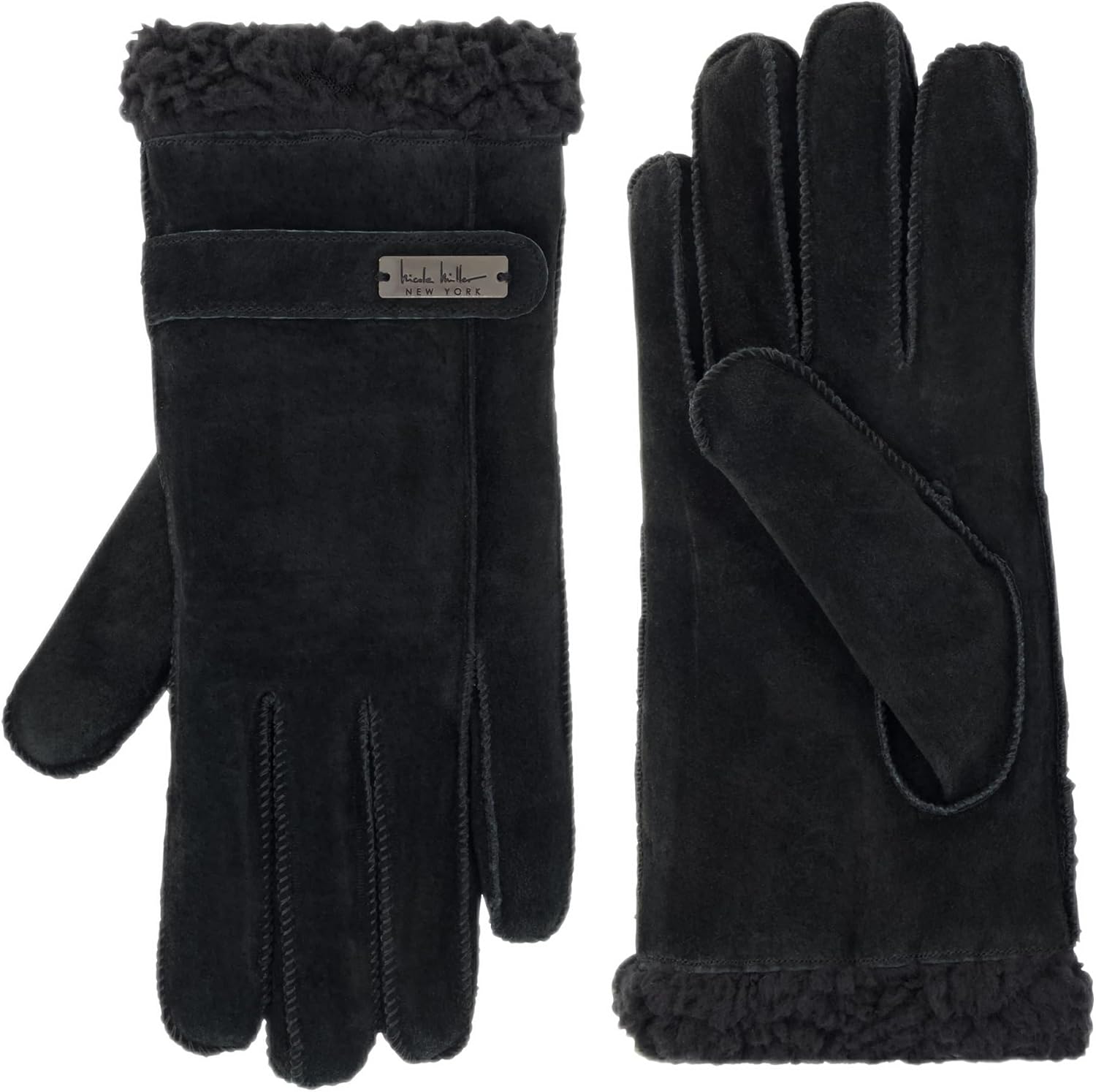 N. Miller Suede Winter Gloves - Warm Sherpa Lined
