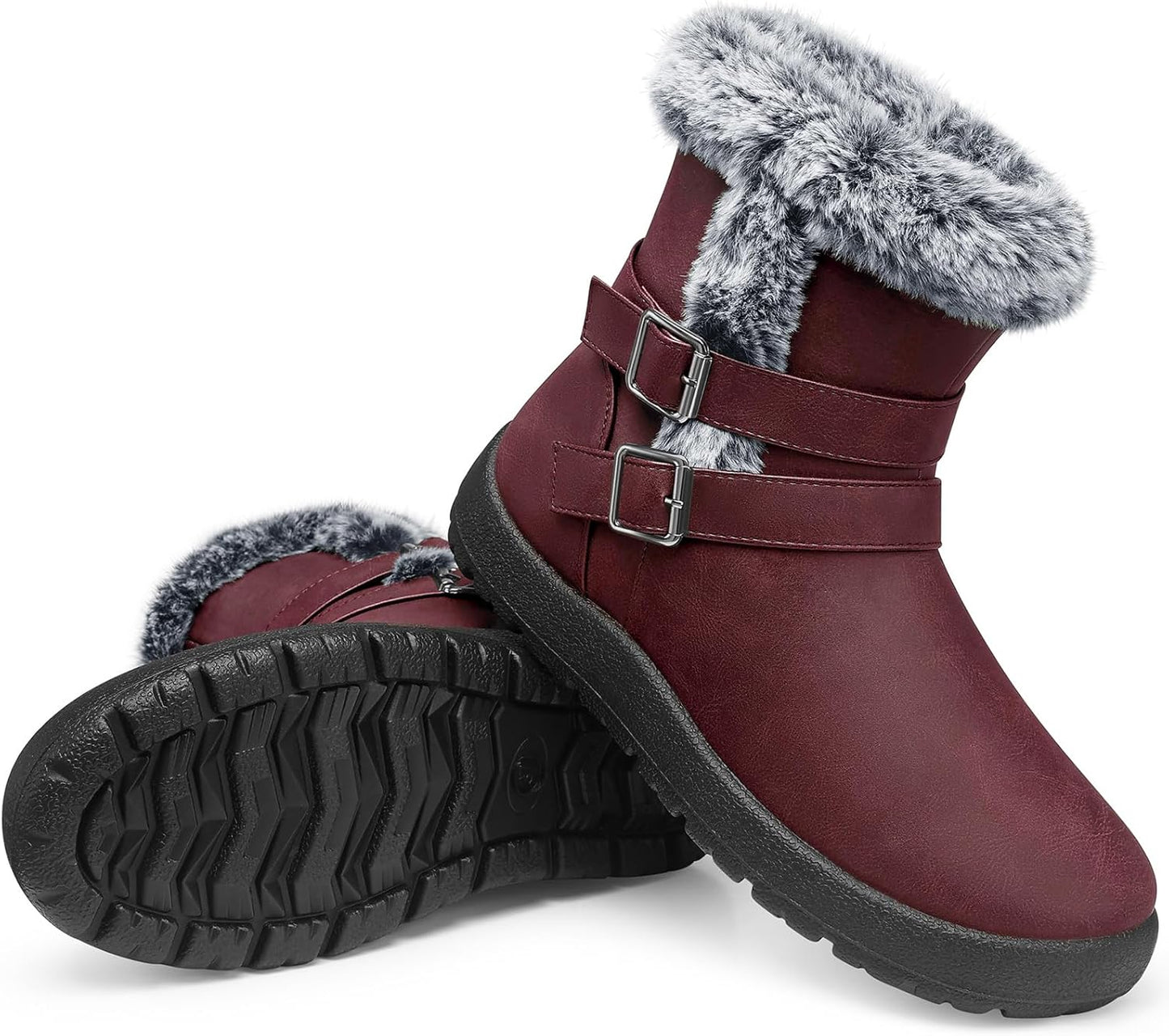 TEMOFON Women Winter Boots Waterproof: Stylish Fur Lined Comfort