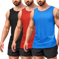 Men's Tank Top 3-Pack Quick Dry Muscle Shirts - Workout & Beach