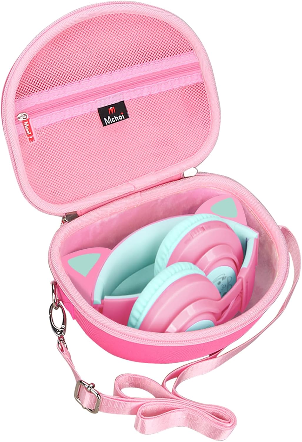 Pink Travel Case for Kid's Headphones - Mchoi