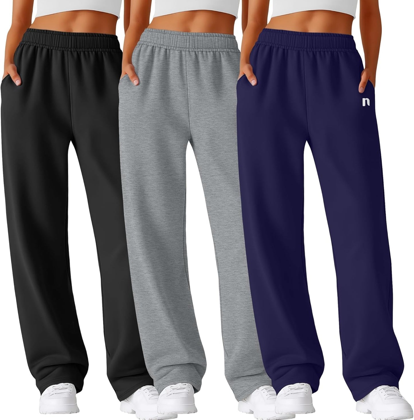 Neer 3 Pack Womens Wide Leg Sweatpants for Comfort and Style