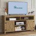 Highboy Farmhouse Barn Door TV Stand for 65 in - Rustic 300 lb