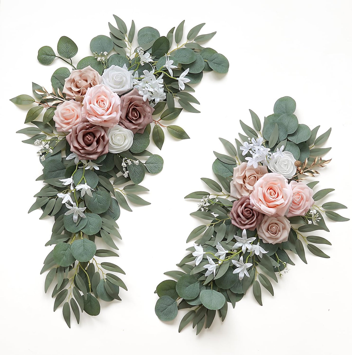 Artificial Dusty Rose Flowers Swag Set by Olalaka for Weddings