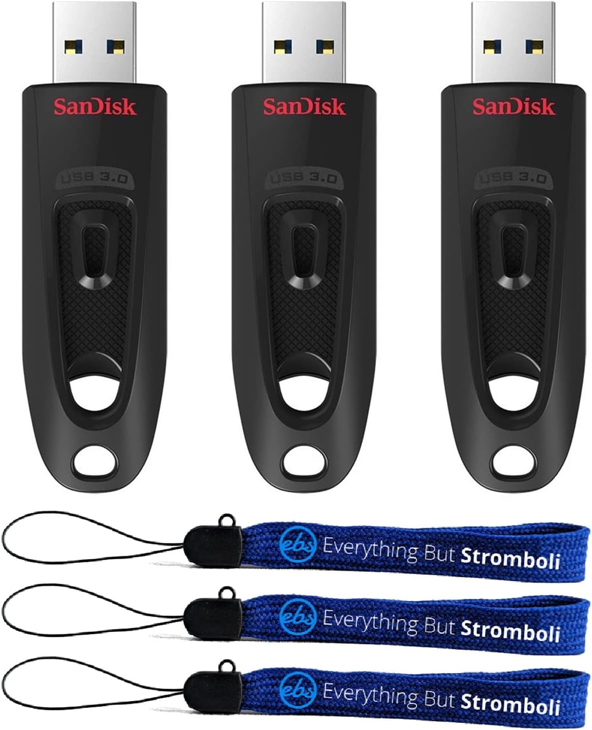 SanDisk Ultra USB 3.0 Flash Drive 128GB Bundle with Lanyards