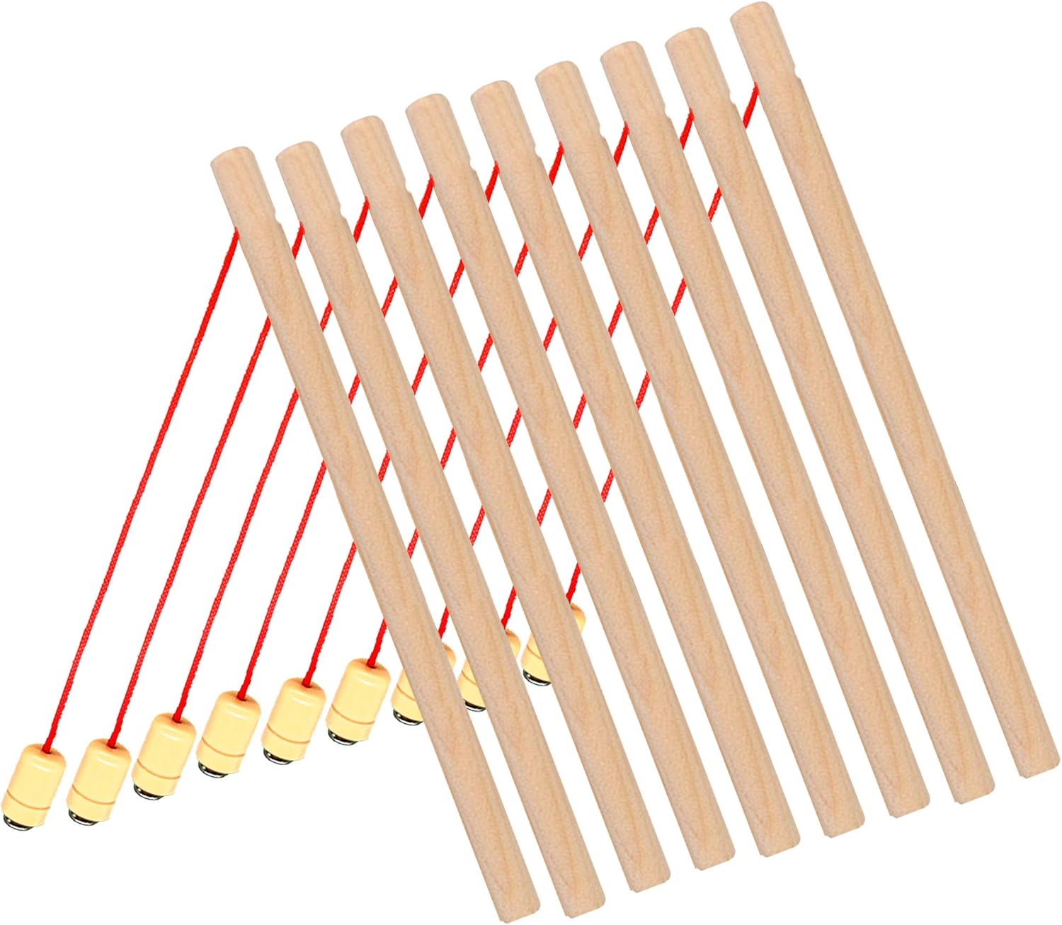 Wooden Magnetic Fishing Poles Set for Pool Game - 8 Pack