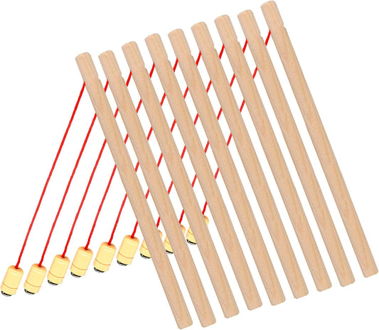 Wooden Magnetic Fishing Poles Set for Pool Game - 8 Pack