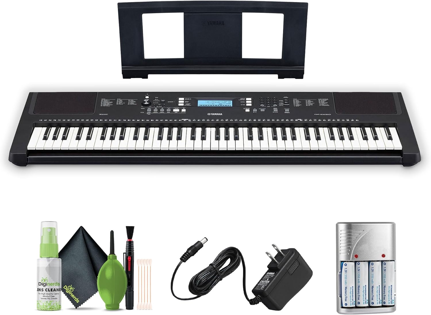 Yamaha PSR-EW310 76-Key Touch Sensitive Keyboard Bundle