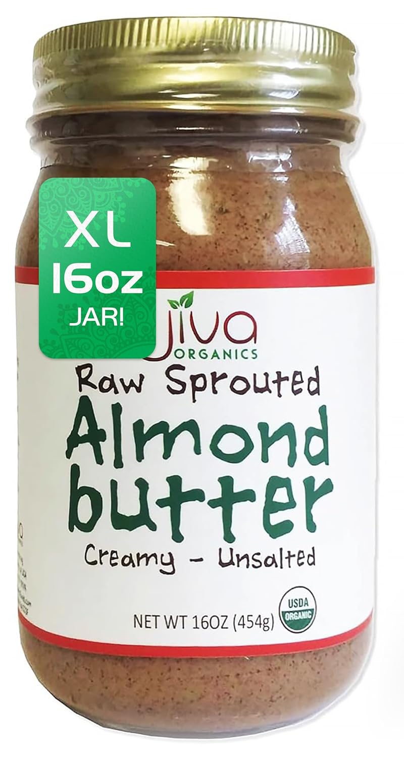 RAW SPROUTED Organic Almond Butter - Creamy & Delicious 16-Ounce