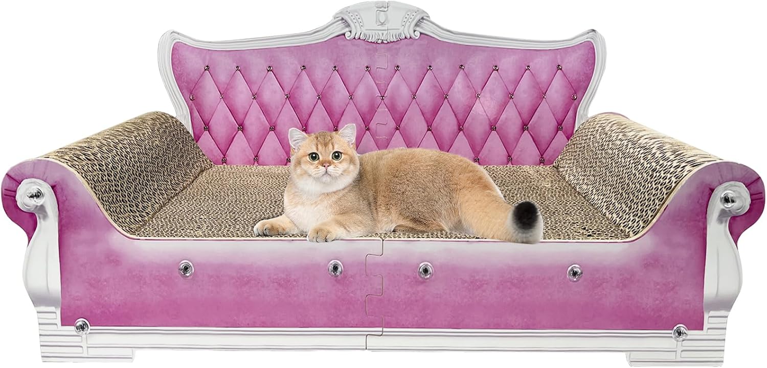 Luxury Cardboard Cat Scratcher Sofa Bed for Indoor Cats
