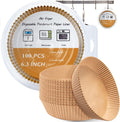 Air Fryer Liners Disposable 100 PCS 6.3 in - Easy Clean, Unbleached
