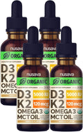 Organic Vitamin D3 K2 Drops 5000 IU - Fast Absorb Liquid