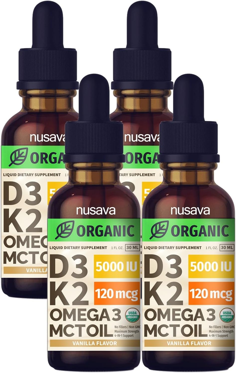 Organic Vitamin D3 K2 Drops with MCT Oil for Immune Support