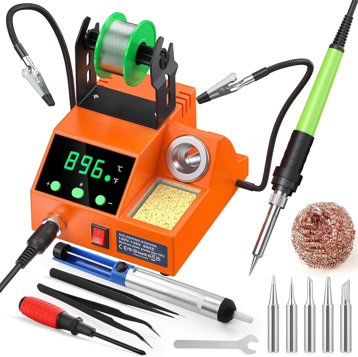 Digital Display Soldering Station Kit with Helping Hands and Tools