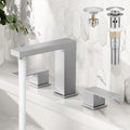 KES Brushed Nickel Bathroom Faucet 3 Hole 8-Inch Widespread - Durable