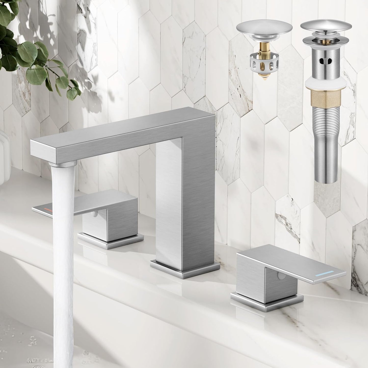 KES Brushed Nickel Bathroom Faucet for Stylish Sink Upgrade