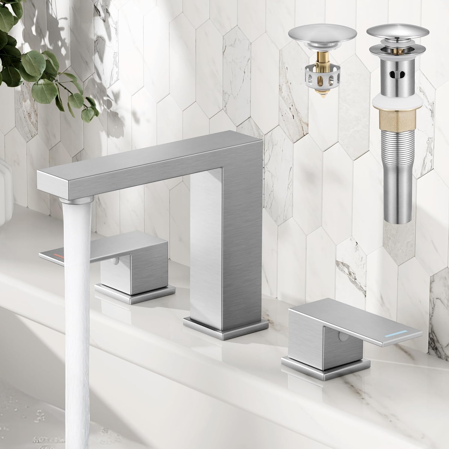 KES Brushed Nickel Bathroom Faucet for Stylish Sink Upgrade