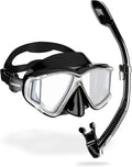 Panoramic Wide View Mask & Dry Snorkel Kit - Clear Vision for Reef