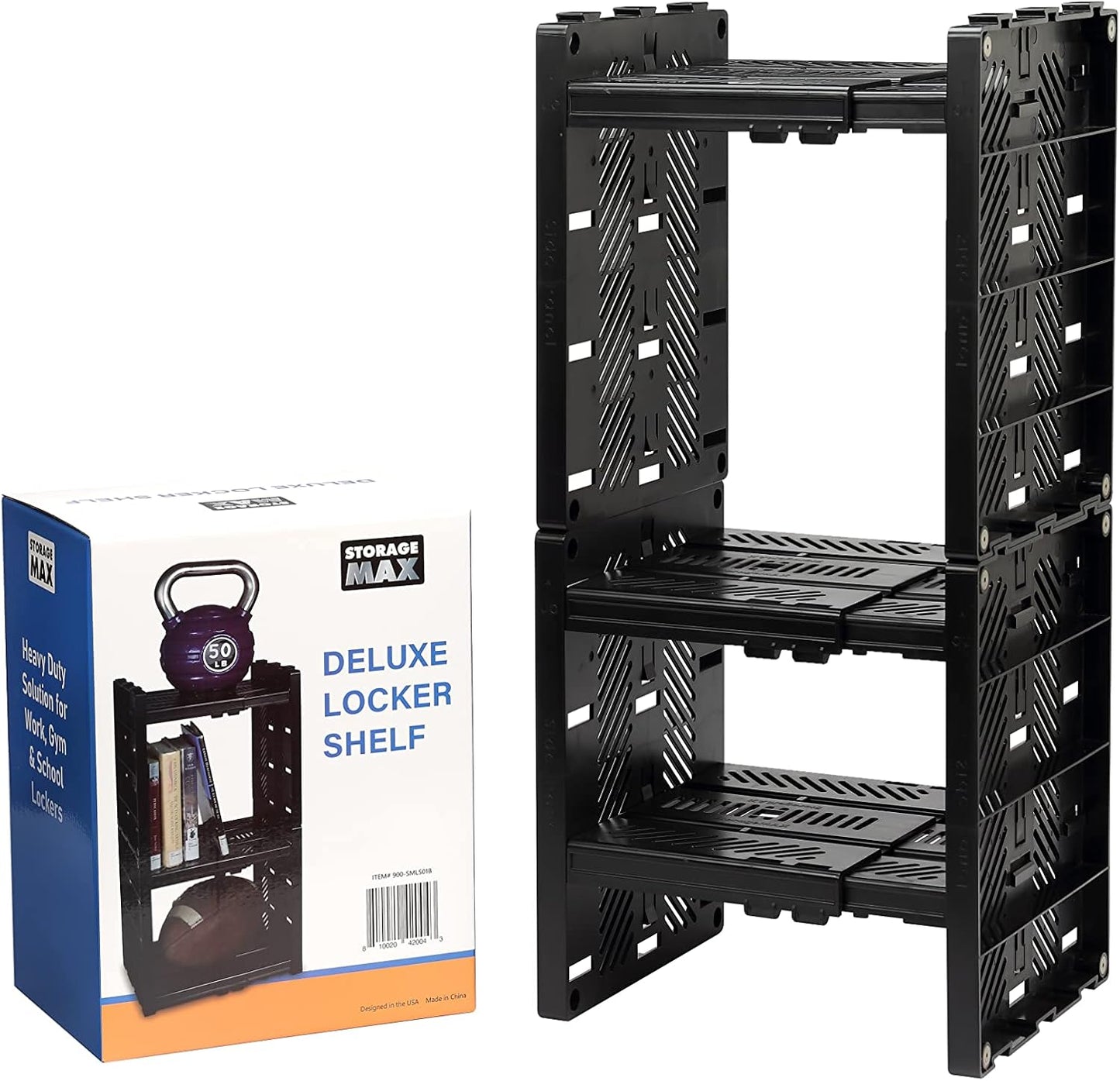 Deluxe School Locker Organizer with 3 Adjustable Shelves