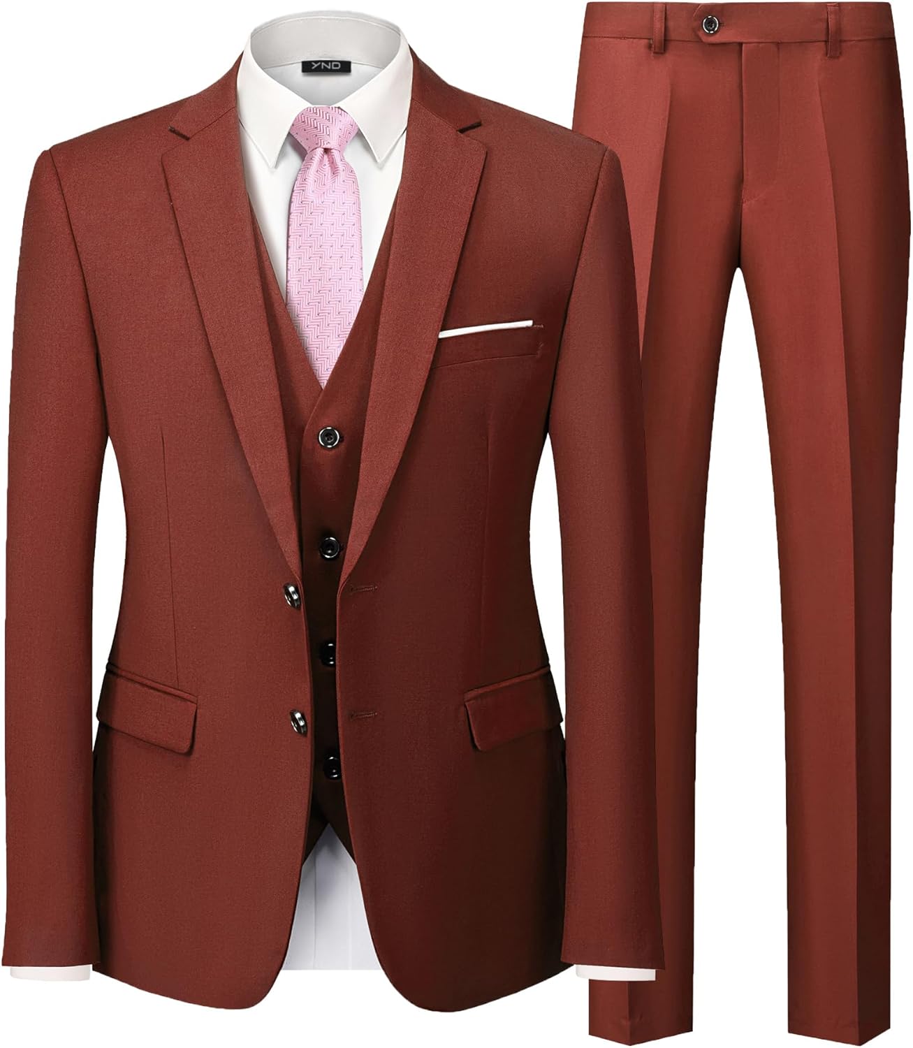 YND Men's 3 Piece Suit Set: Stylish Slim Fit Blazer and Pants