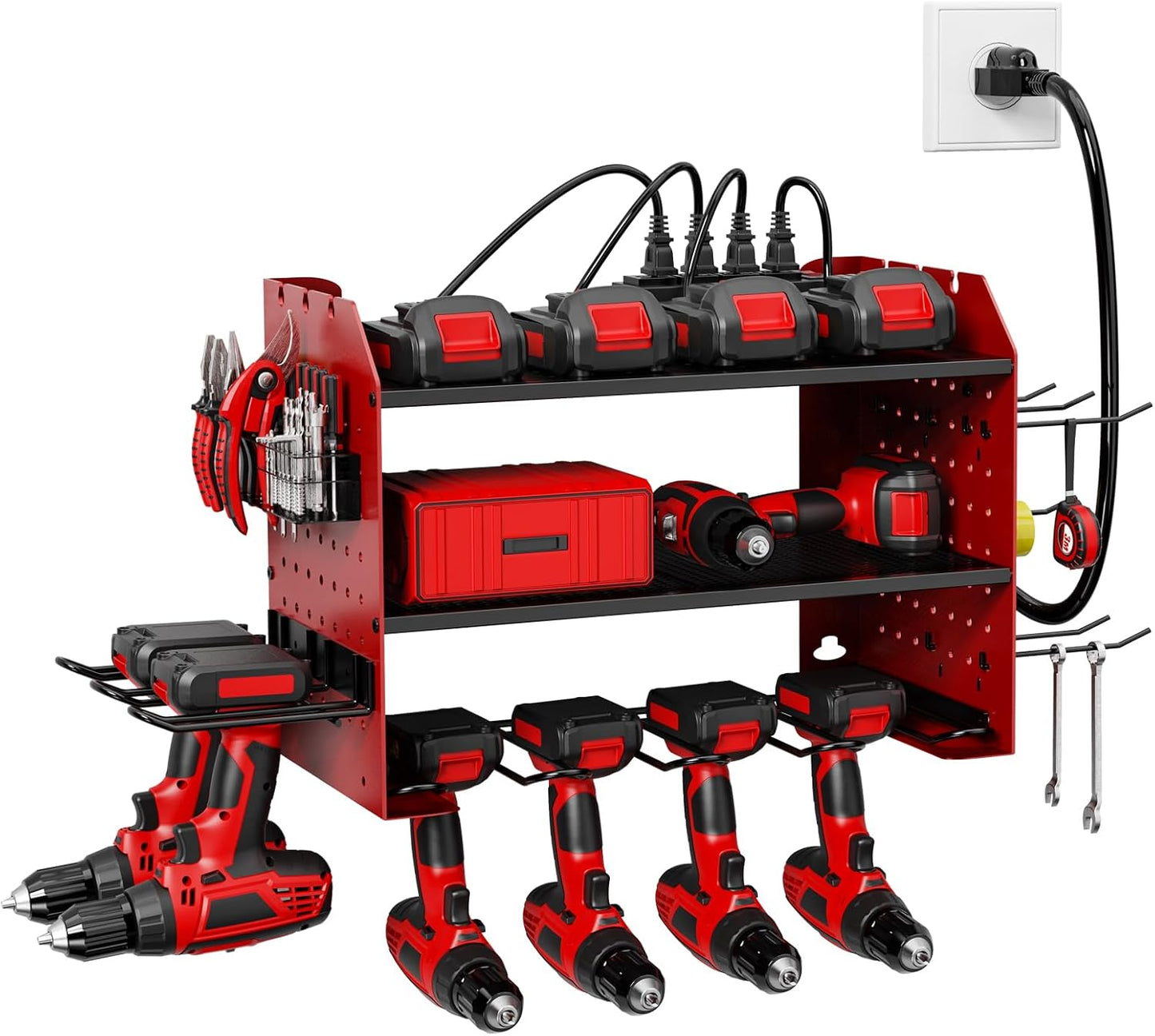 Power Tool Organizer with Charging Station