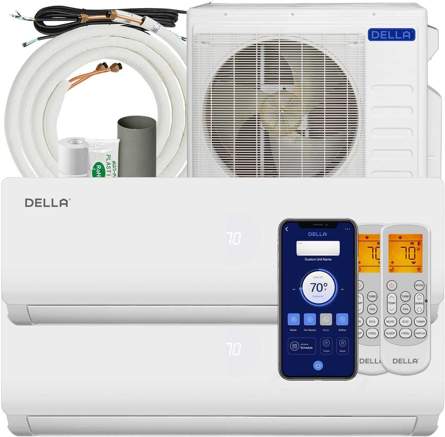 Della 27K BTU Smart Mini Split: Cool up to 1100 Sq.Ft with Wifi & Alexa