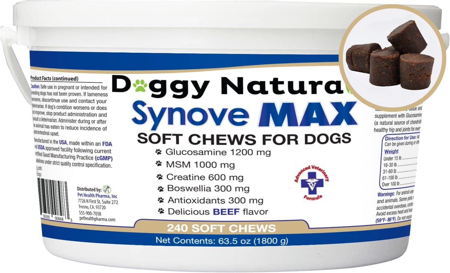 Synove Max Soft Chews for Dogs by Pet Health Pharma