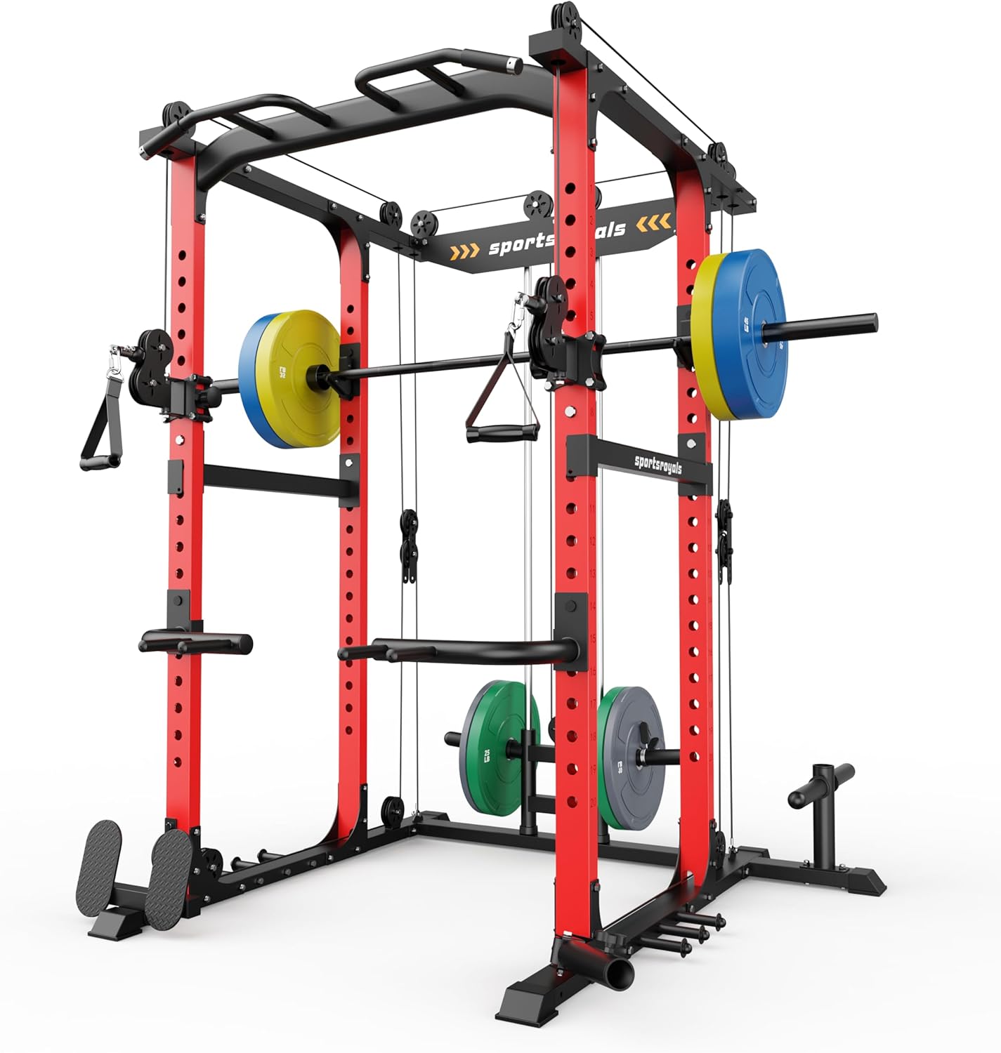 Sportsroyals Power Cage: 1600lbs Capacity & Cable Crossover