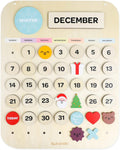 Blue Ginkgo Wooden Kids Calendar Perpetual Montessori Learning