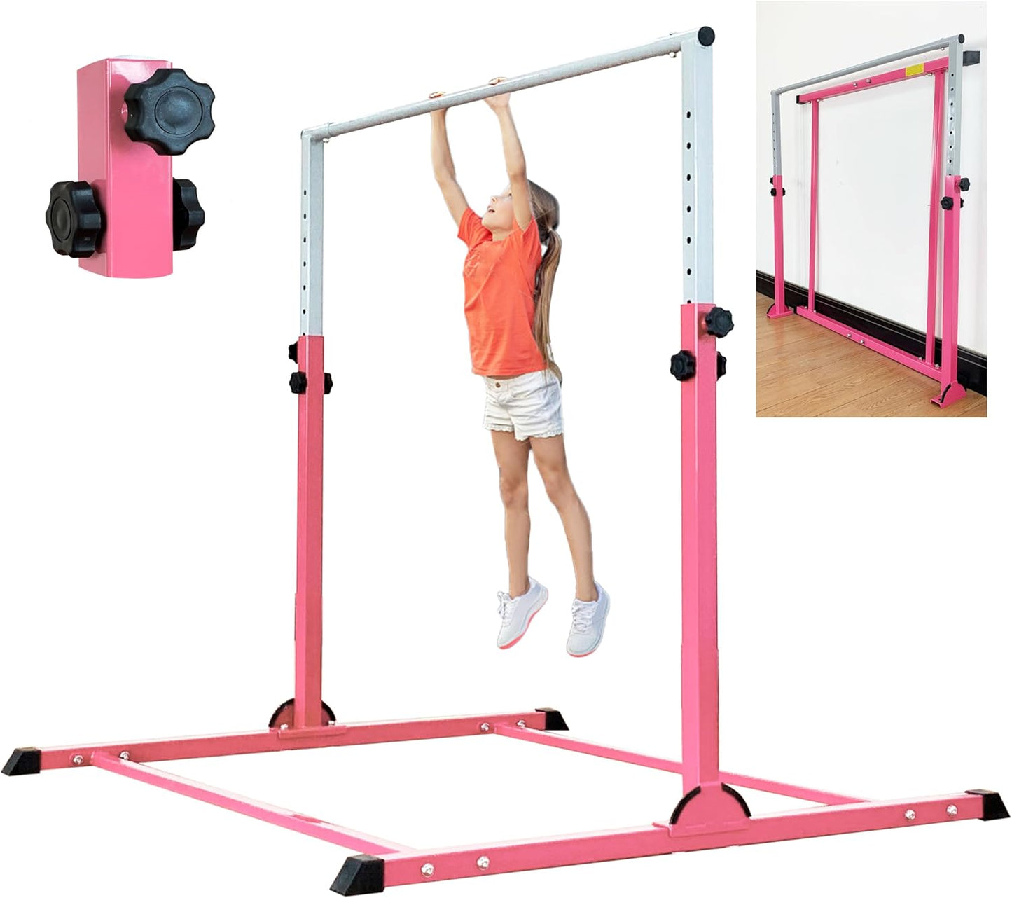 Gymnastic Bar for Kids 3-15 Years - Adjustable Kip Bar