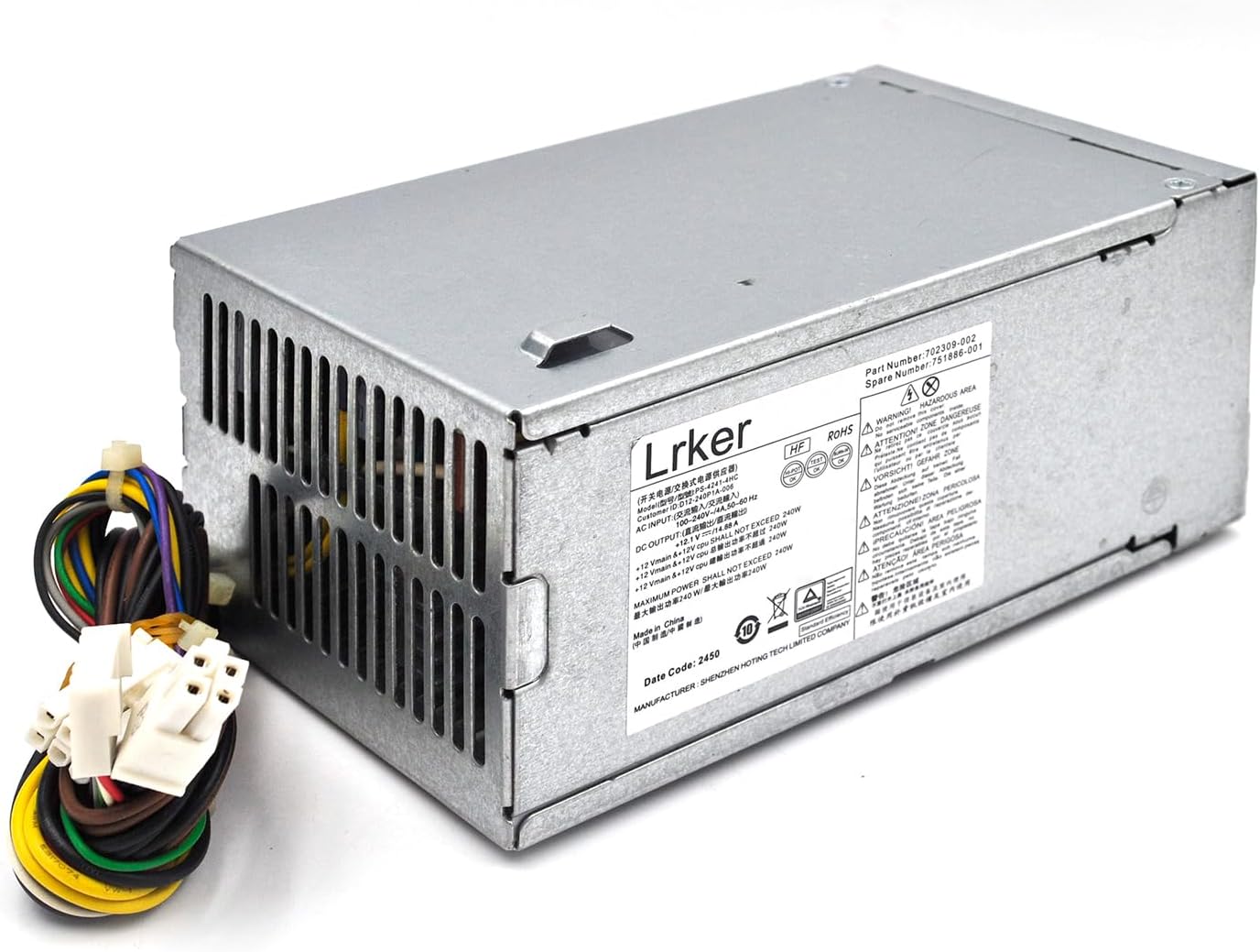 240W Power Supply for HP ProDesk 400 600 800 G1 G2 SFF Models