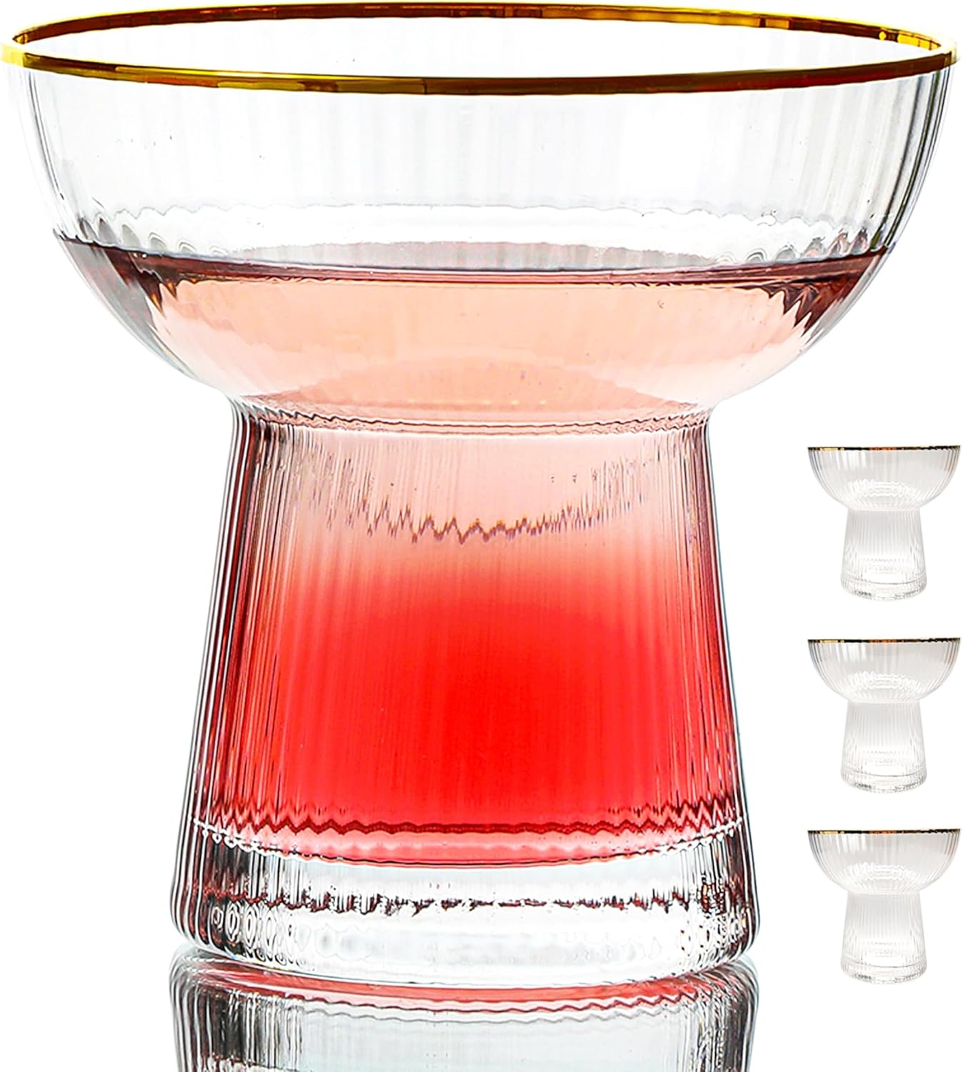 Elegant Stemless Margarita Glasses Set of 4 for Cocktails