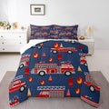 Cartoon Car Bedding Set for Kids with Fire Truck Design