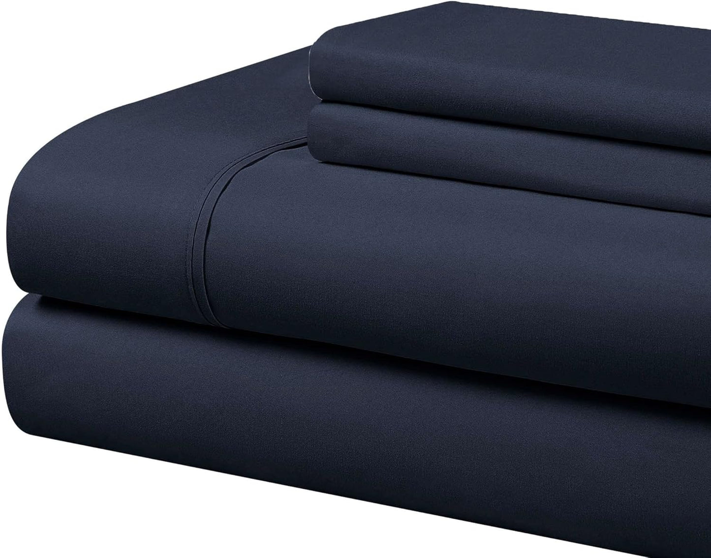 Ultra Soft Hypoallergenic Microfiber Bedding Sheet Set in Navy